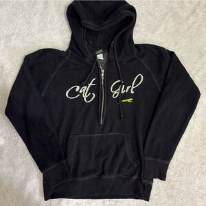 Cat Girl arctic cat y2k quarter zip